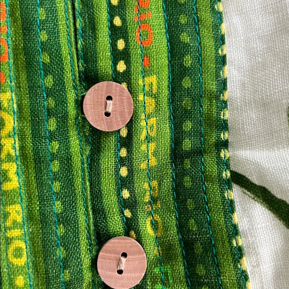 FARM Rio Green Tropical Print Linen Mini Dress - Picture 9 of 13